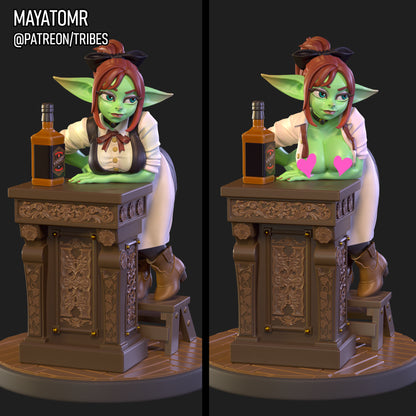 Western Goblin Bartender Miniature - by Mayatomr