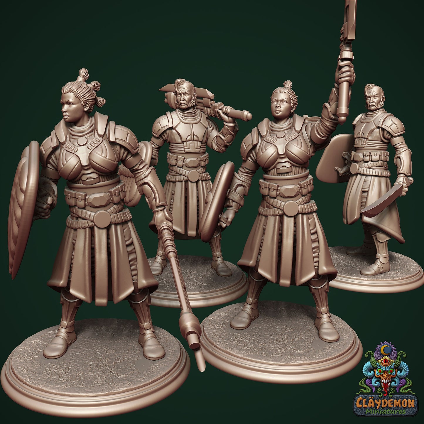 Hill Walker Warriors Miniatures - by Claydemon Miniatures