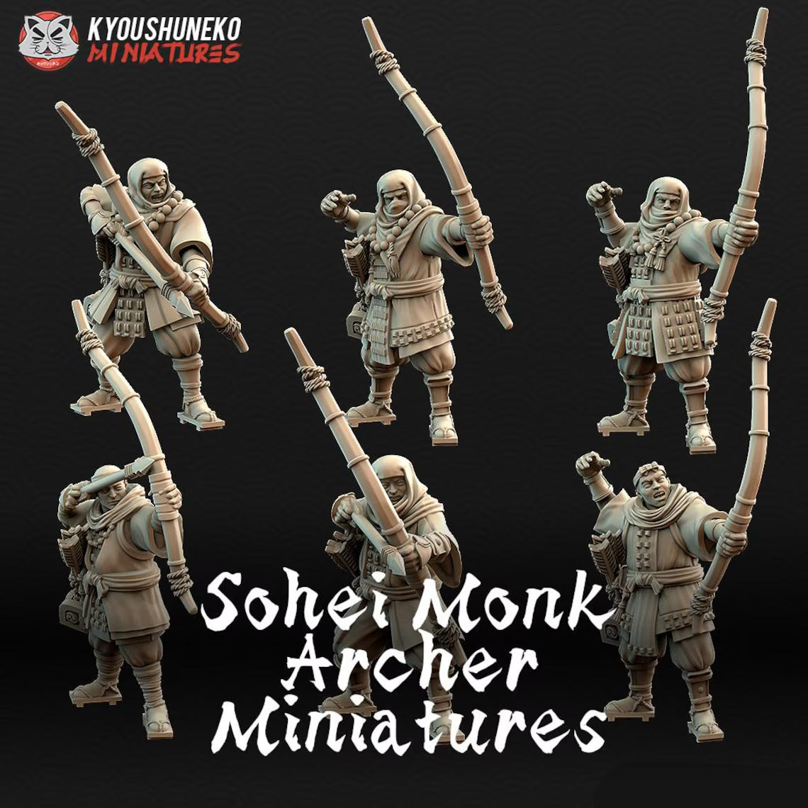 Sohei Monk Archers Miniatures - by Kyoushuneko Miniatures