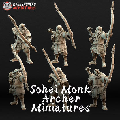 Sohei Monk Archers Miniatures - by Kyoushuneko Miniatures
