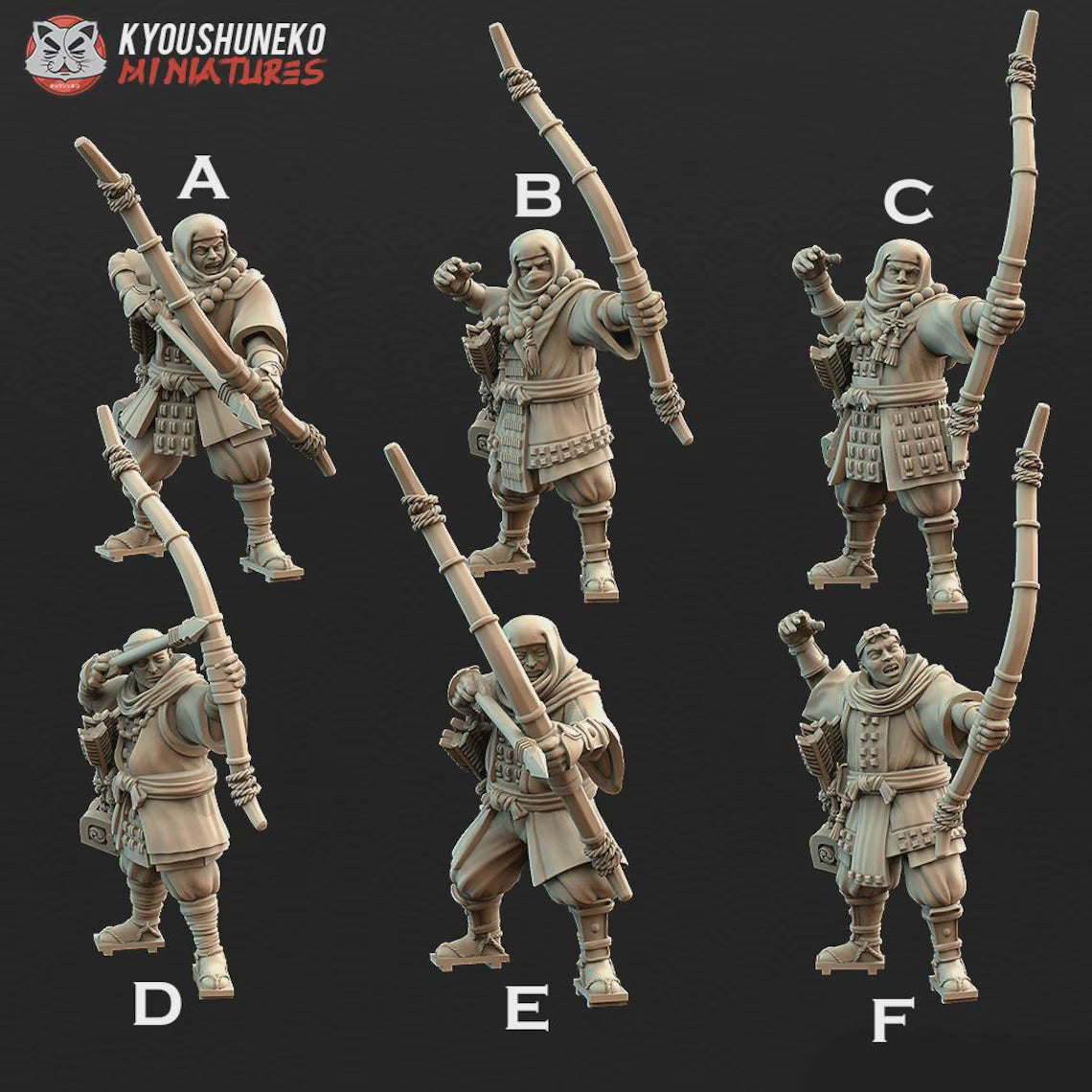 Sohei Monk Archers Miniatures - by Kyoushuneko Miniatures