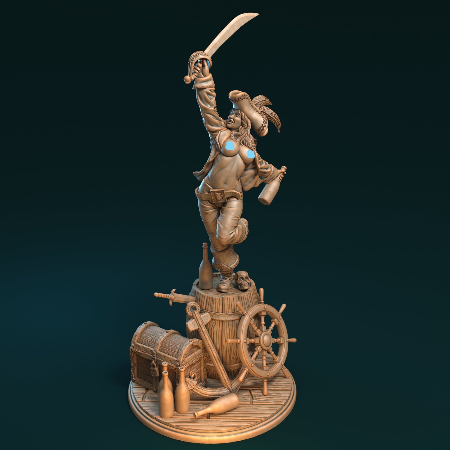 Anchoretta the Party Captain Miniature - by Claydemon Miniatures