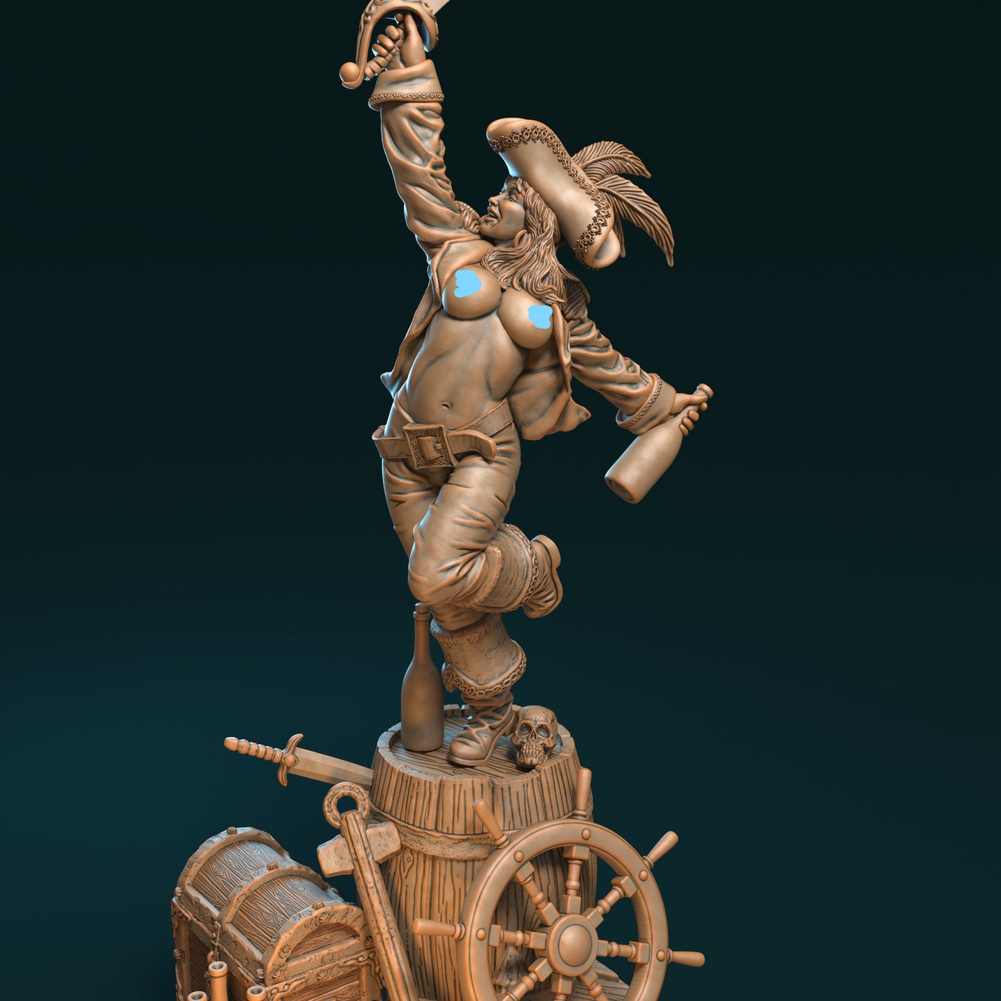 Anchoretta the Party Captain Miniature - by Claydemon Miniatures