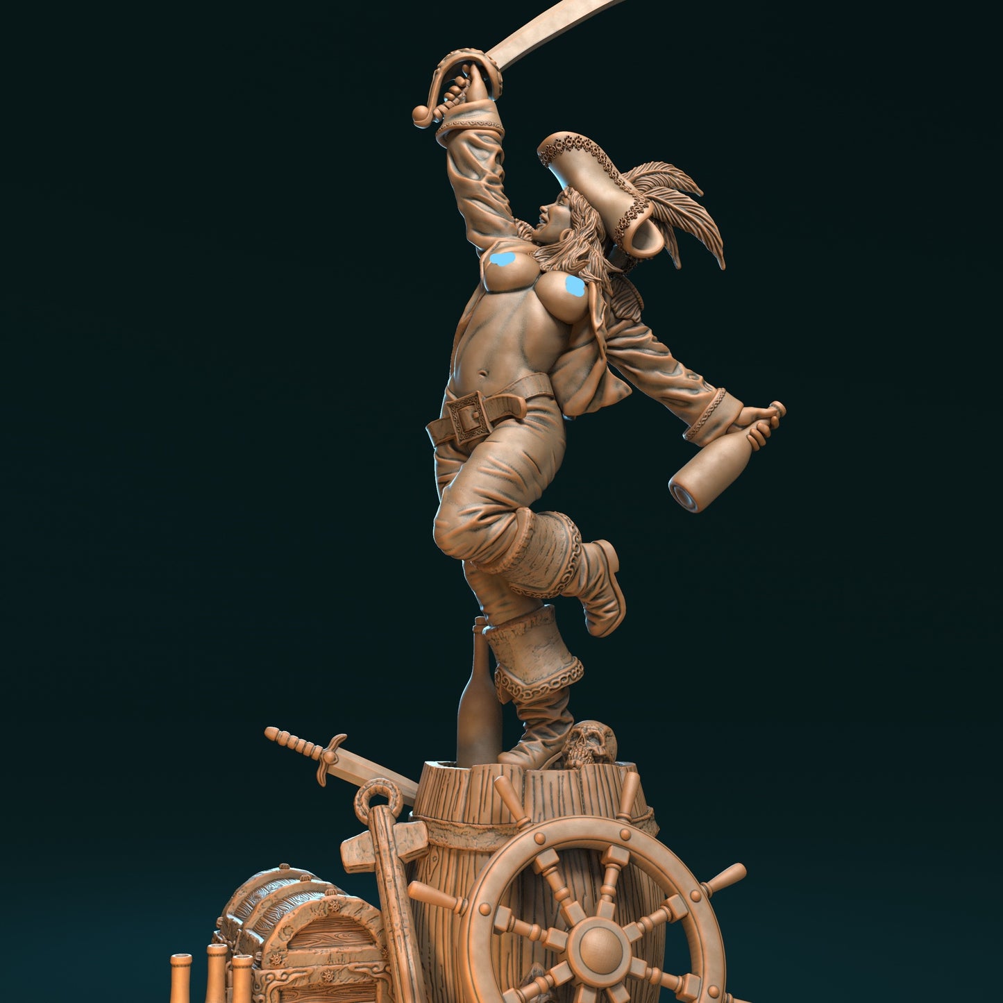 Anchoretta the Party Captain Miniature - by Claydemon Miniatures