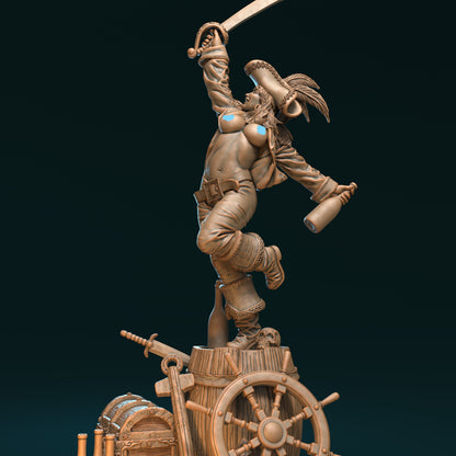 Anchoretta the Party Captain Miniature - by Claydemon Miniatures