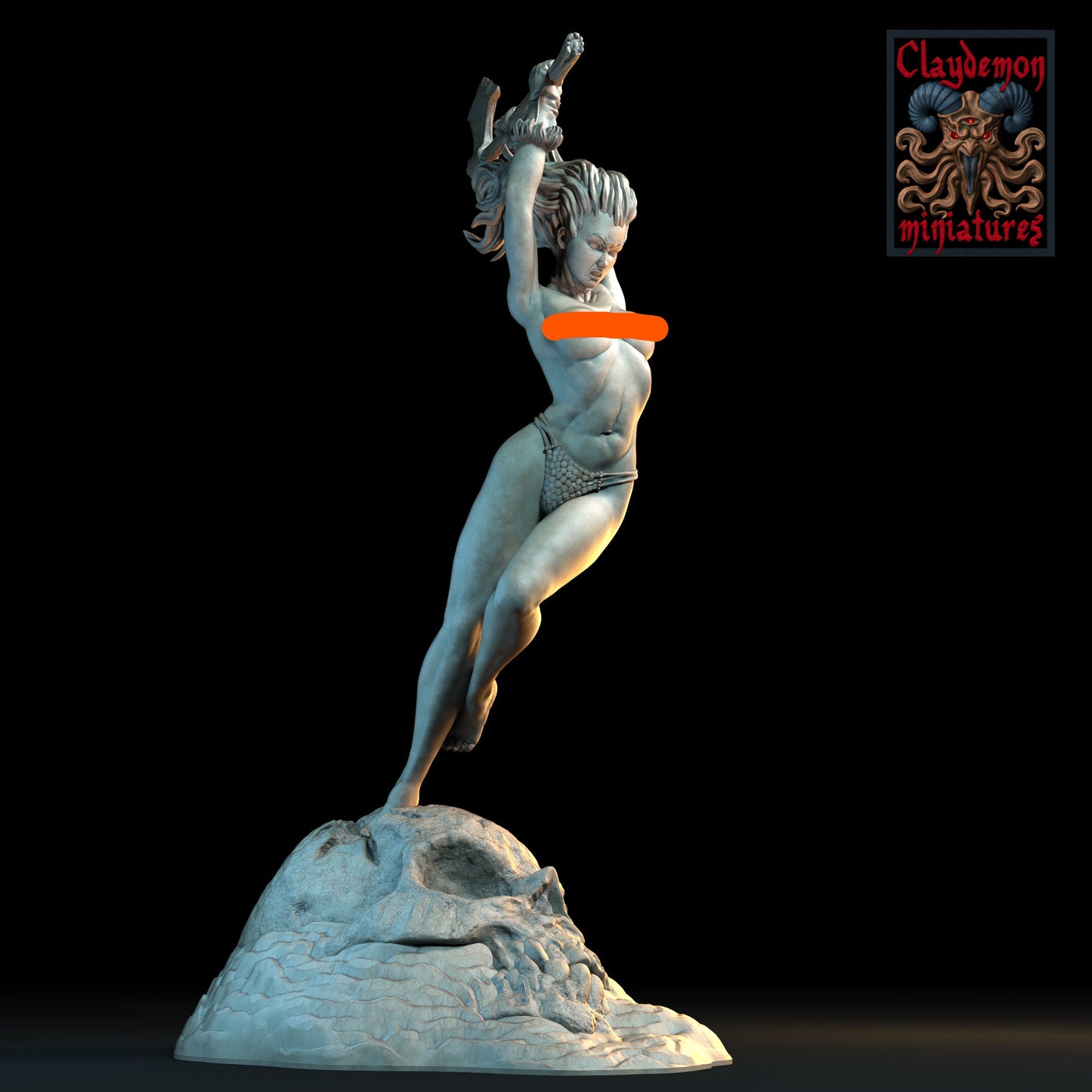 Vanathea the Deep One Slayer Miniature Miniature - by Claydemon Miniatures