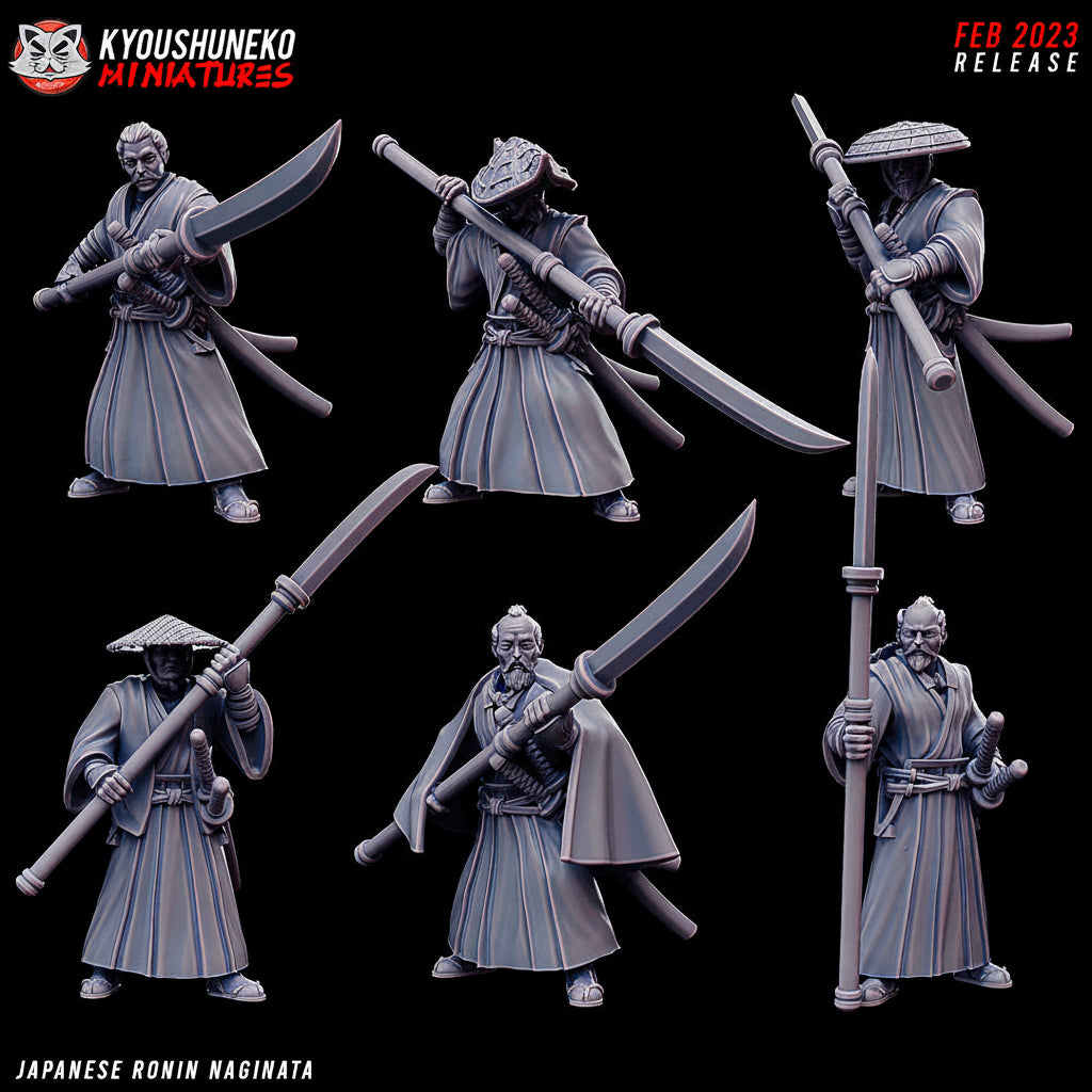 Japanese Ronin Naginata Miniatures - by Kyoushuneko Miniatures
