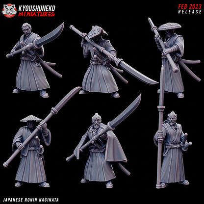 Japanese Ronin Naginata Miniatures - by Kyoushuneko Miniatures