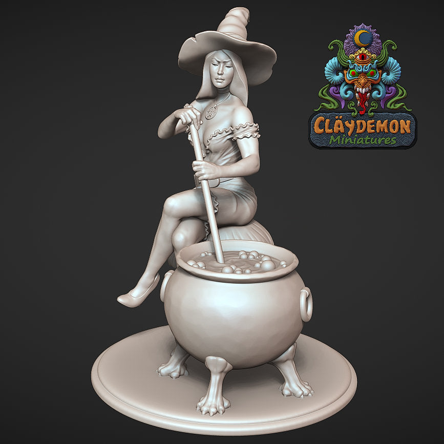 Lavander the Witch Miniature - by Claydemon Miniatures