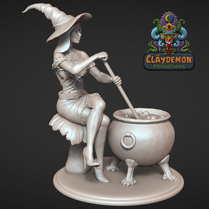 Lavander the Witch Miniature - by Claydemon Miniatures