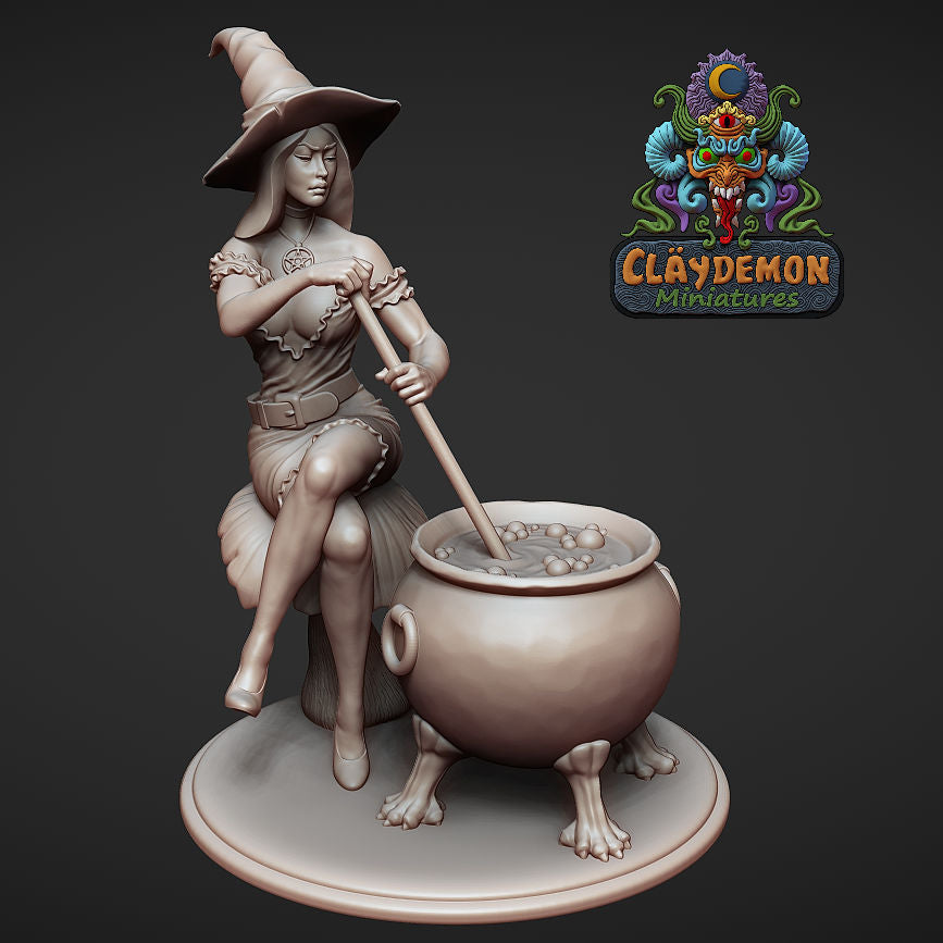 Lavander the Witch Miniature - by Claydemon Miniatures