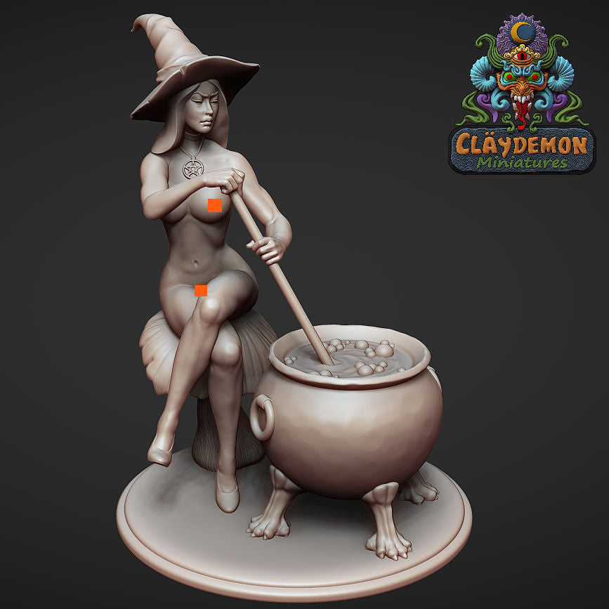 Lavander the Witch Miniature - by Claydemon Miniatures