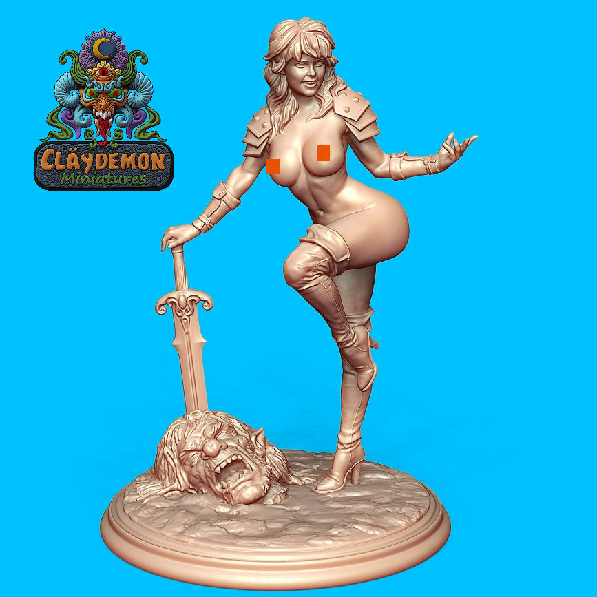 Loola the Giant Slayer Miniature - by Claydemon Miniatures