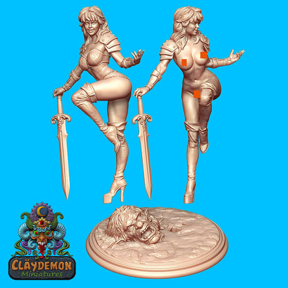 Loola the Giant Slayer Miniature - by Claydemon Miniatures