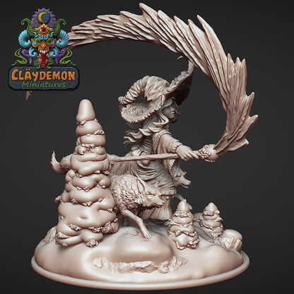 Laureen the Fox Witch Miniature Miniature - by Claydemon Miniatures