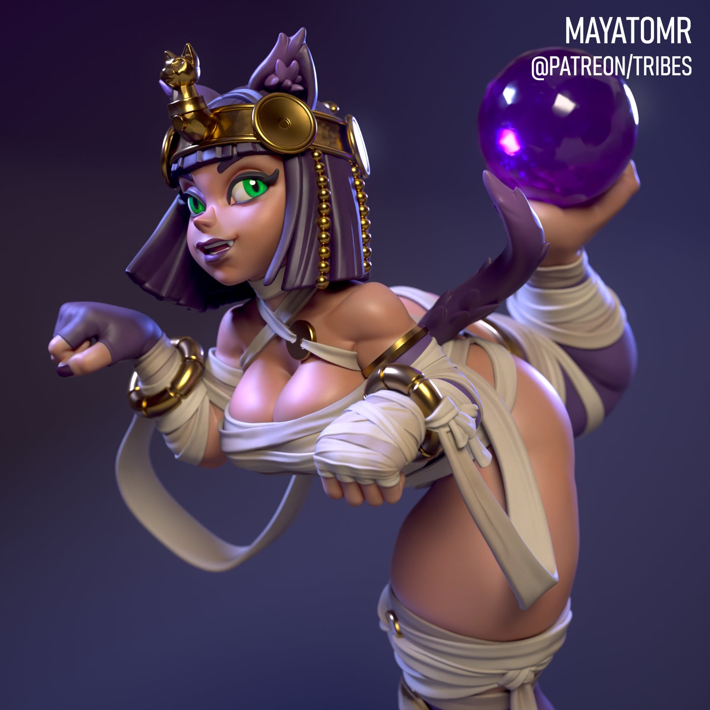 Playful Catgirl Fortune Teller Miniature - by Mayatomr