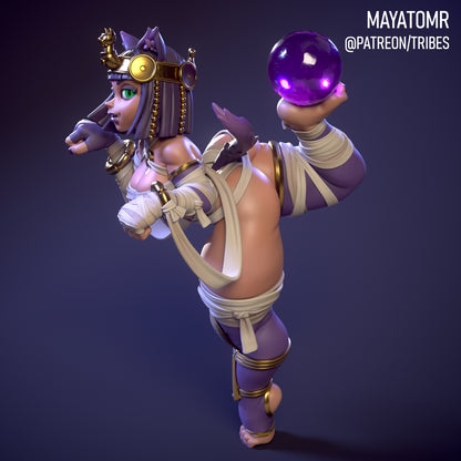 Playful Catgirl Fortune Teller Miniature - by Mayatomr