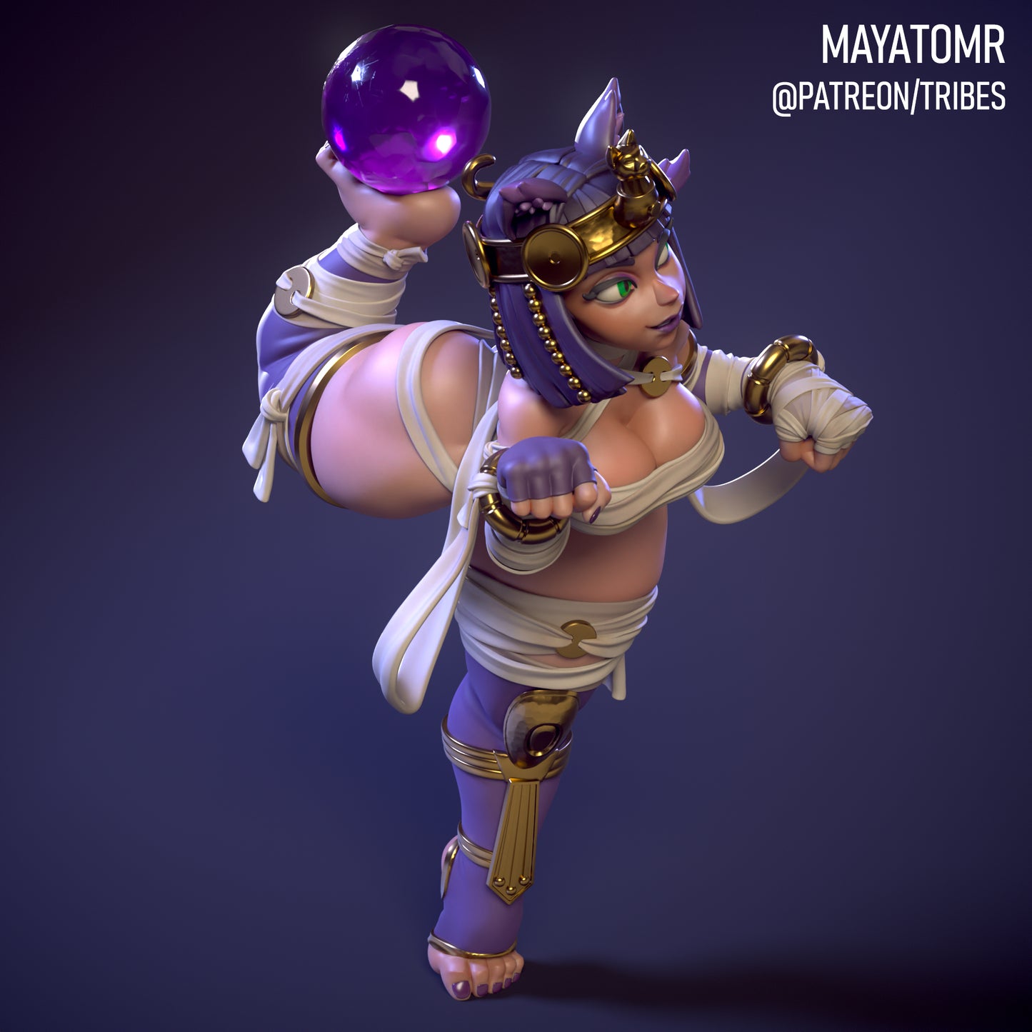 Playful Catgirl Fortune Teller Miniature - by Mayatomr