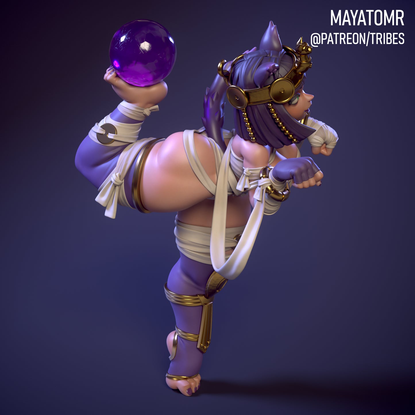 Playful Catgirl Fortune Teller Miniature - by Mayatomr