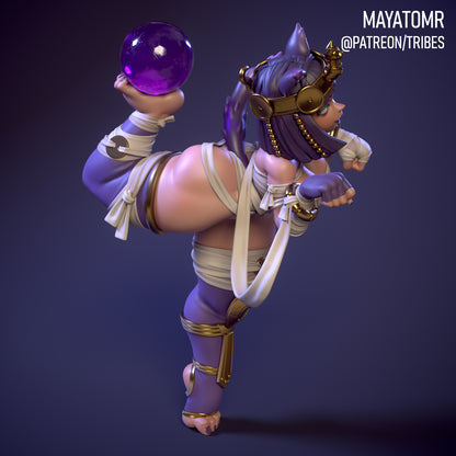 Playful Catgirl Fortune Teller Miniature - by Mayatomr