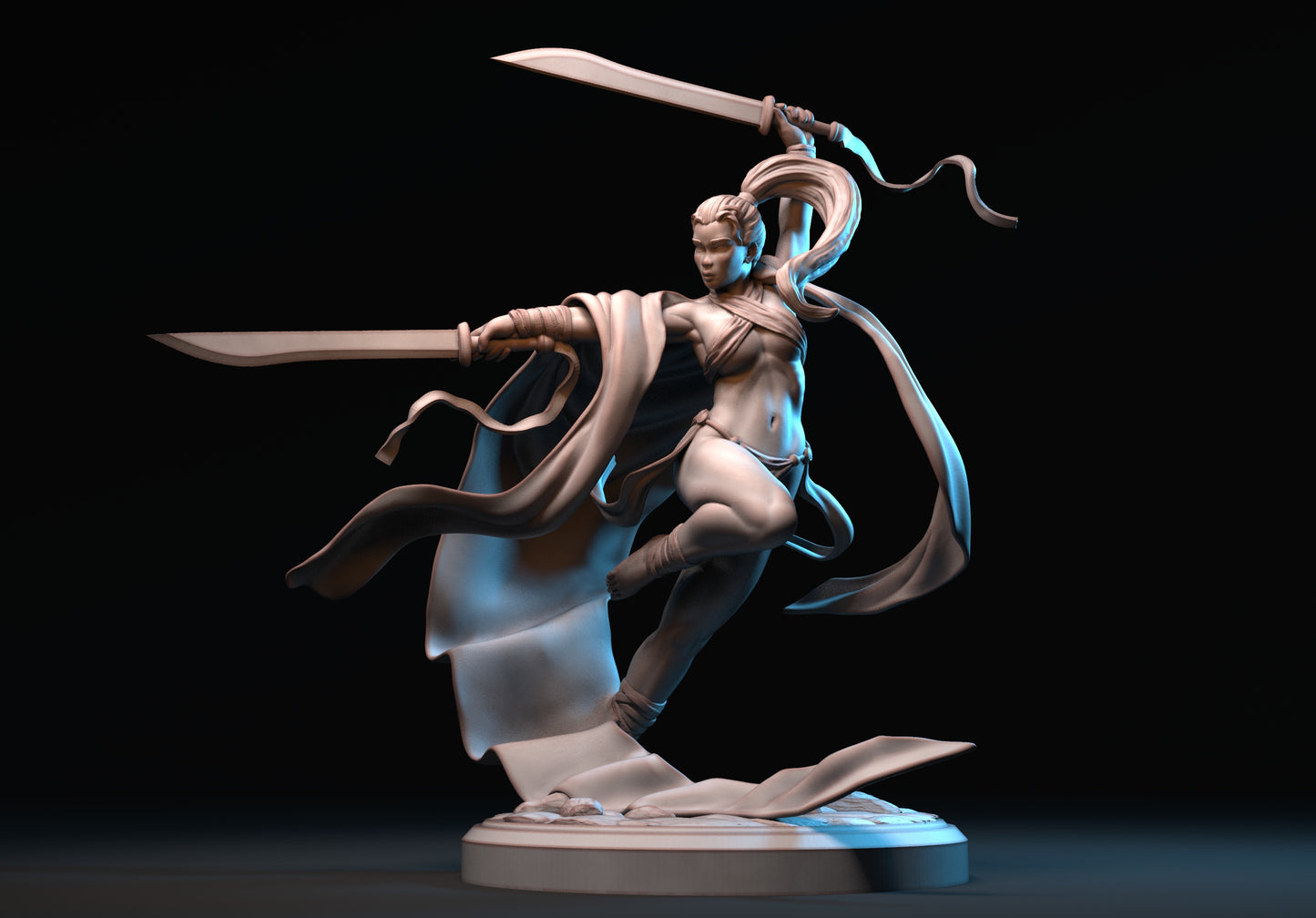 Mira the Sword Dancer Miniature - by Claydemon Miniatures