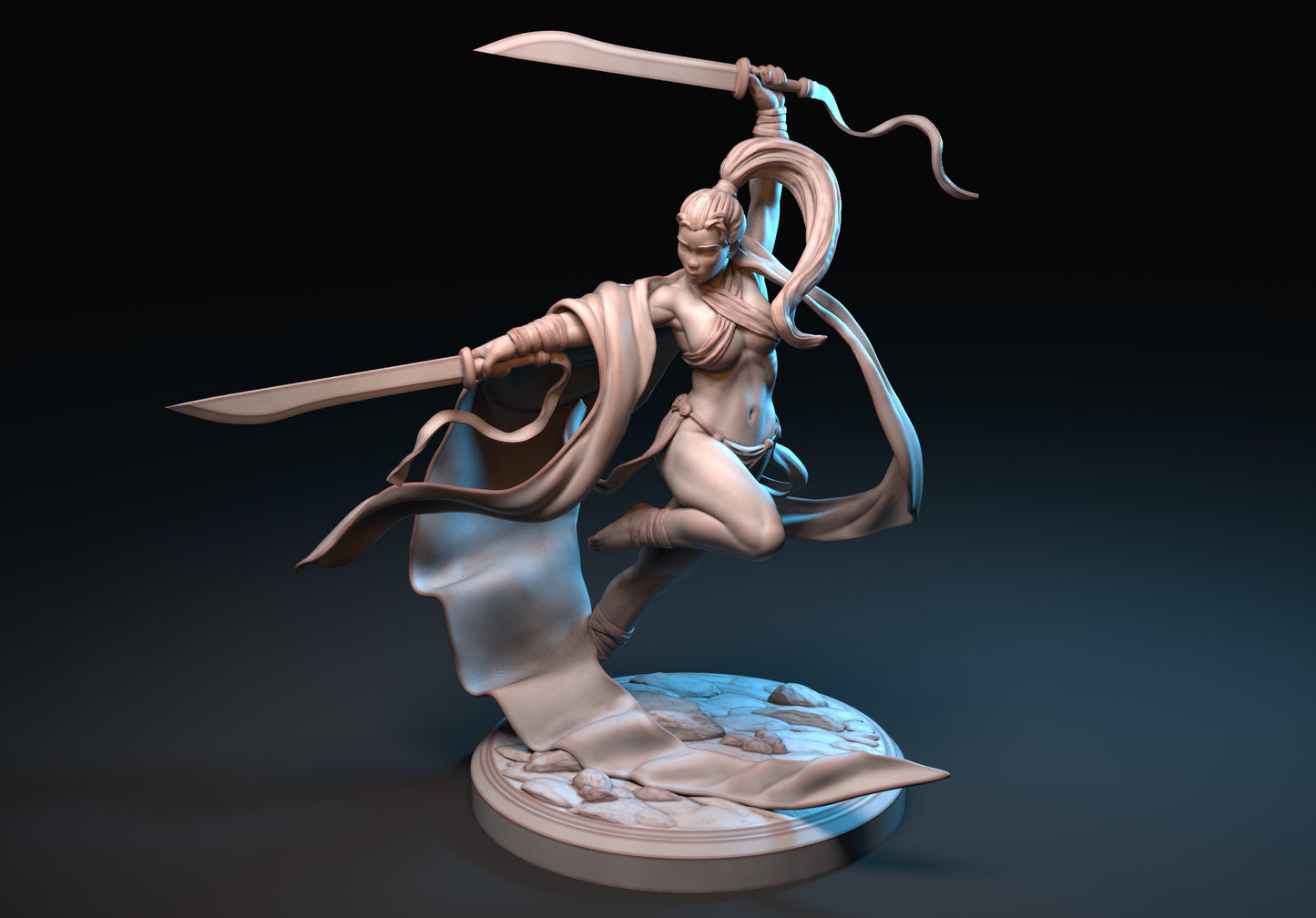 Mira the Sword Dancer Miniature - by Claydemon Miniatures