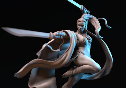Mira the Sword Dancer Miniature - by Claydemon Miniatures