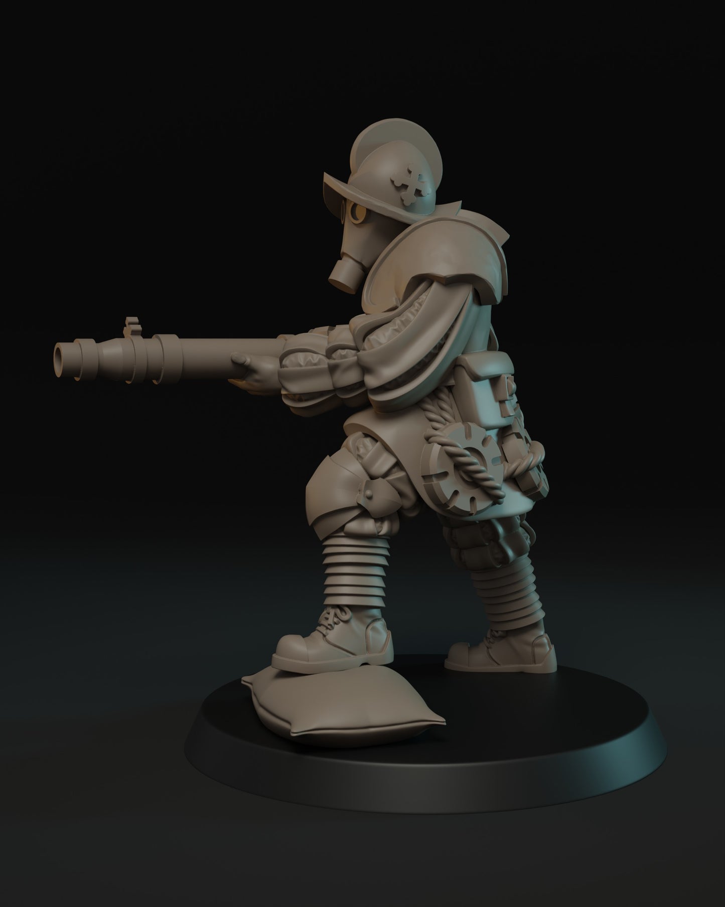Papal Trooper with Lewis Machine Gun Miniature - JK Remo Models