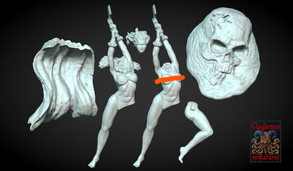 Vanathea the Deep One Slayer Miniature Miniature - by Claydemon Miniatures
