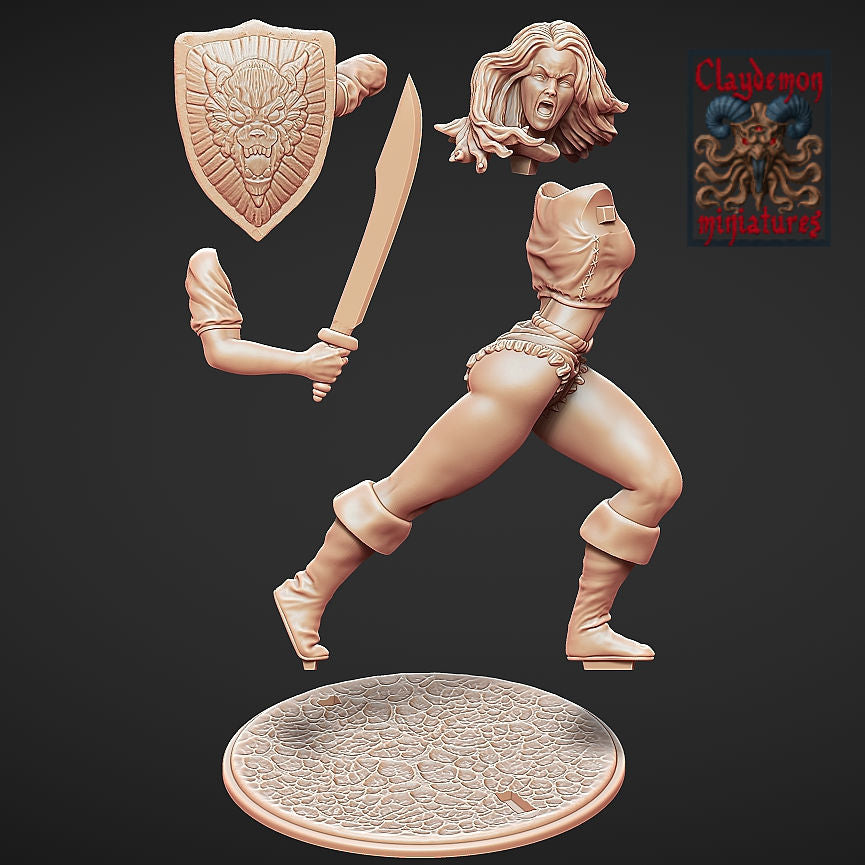 Taris the Warrior Miniature - by Claydemon Miniatures
