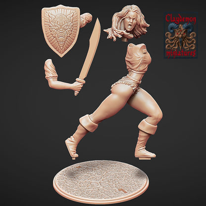 Taris the Warrior Miniature - by Claydemon Miniatures