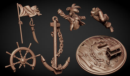 Anchoretta the Pirate Captain Miniature - by Claydemon Miniatures