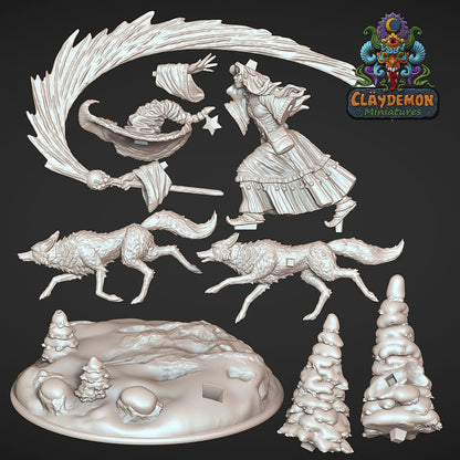 Laureen the Fox Witch Miniature Miniature - by Claydemon Miniatures