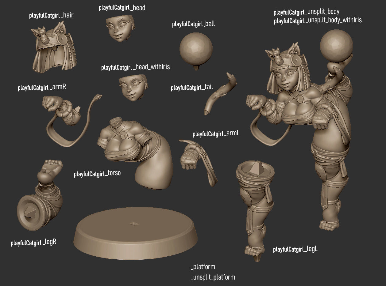 Playful Catgirl Fortune Teller Miniature - by Mayatomr