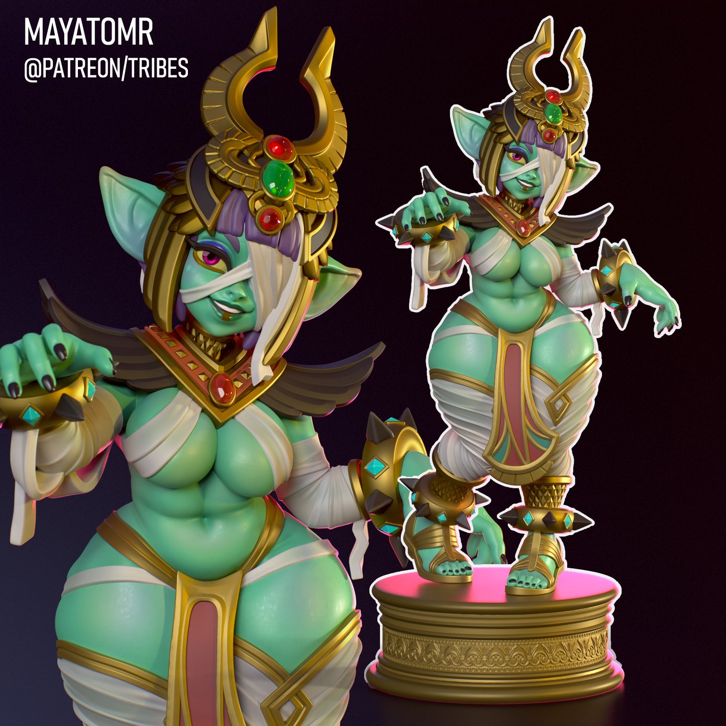Raet the Mummy Goblin Girl Miniature - by Mayatomr