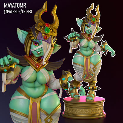 Raet the Mummy Goblin Girl Miniature - by Mayatomr