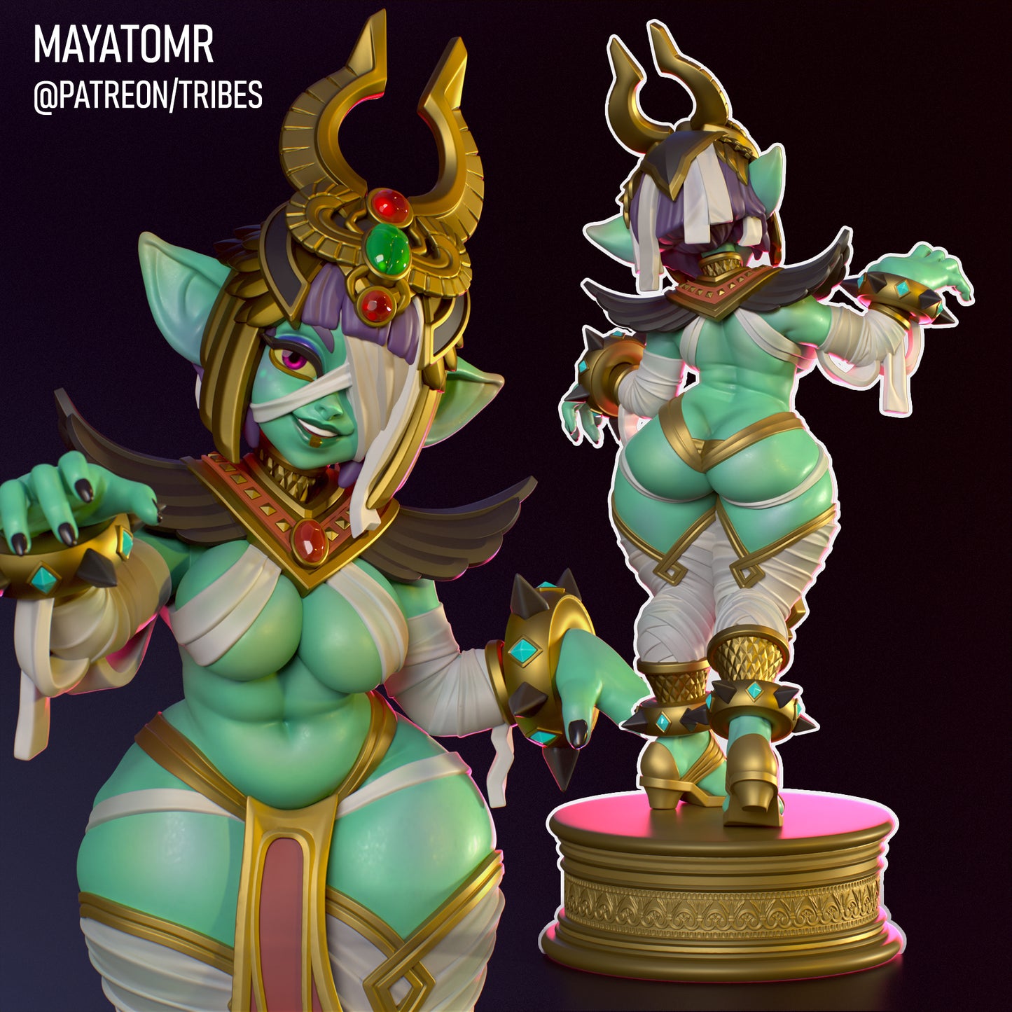Raet the Mummy Goblin Girl Miniature - by Mayatomr