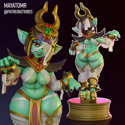 Raet the Mummy Goblin Girl Miniature - by Mayatomr
