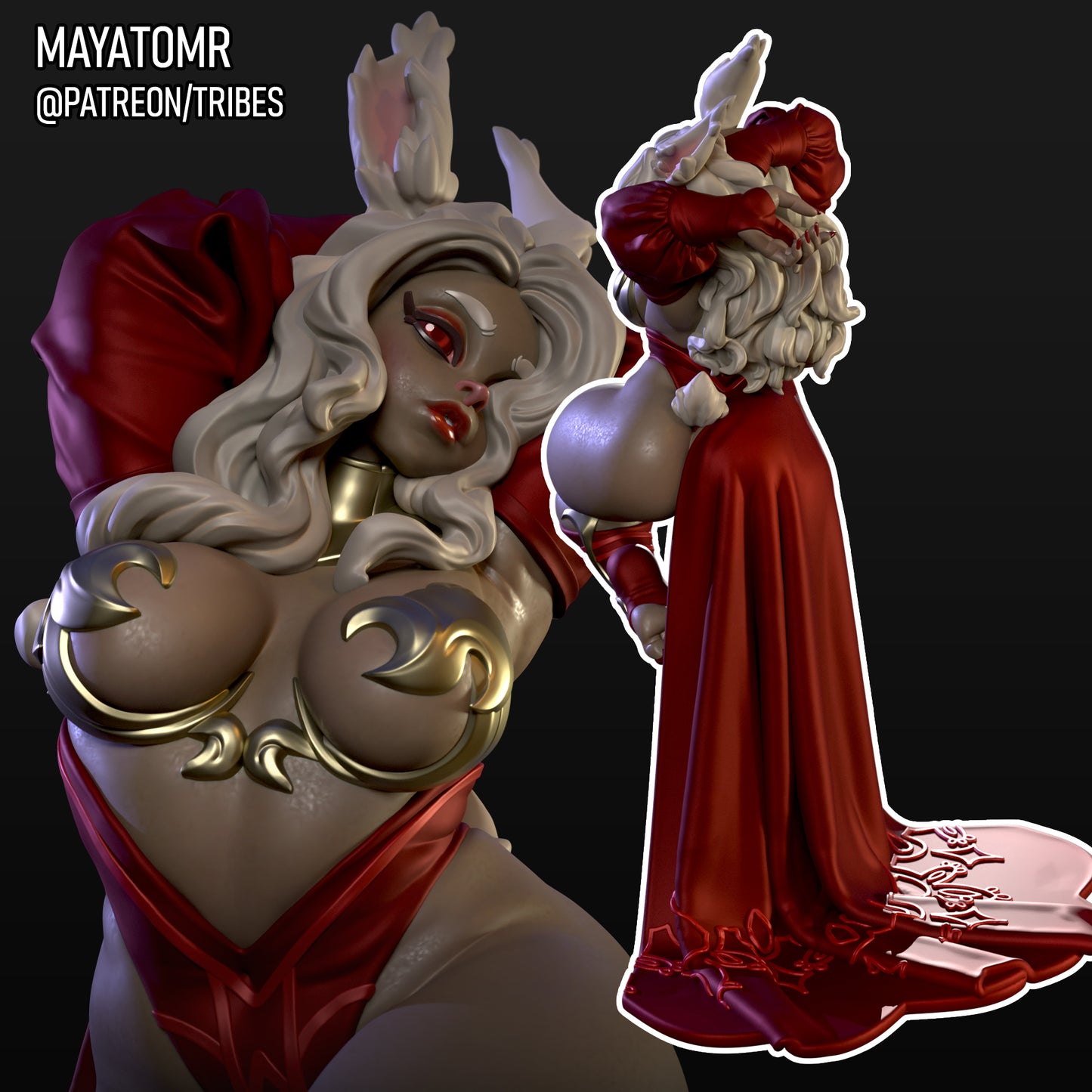 Sangria the Rabbit Lady Miniature - by Mayatomr