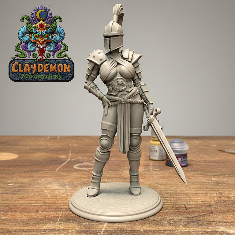 Sigrid the Dragonslayer Woman Miniature - by Claydemon Miniatures