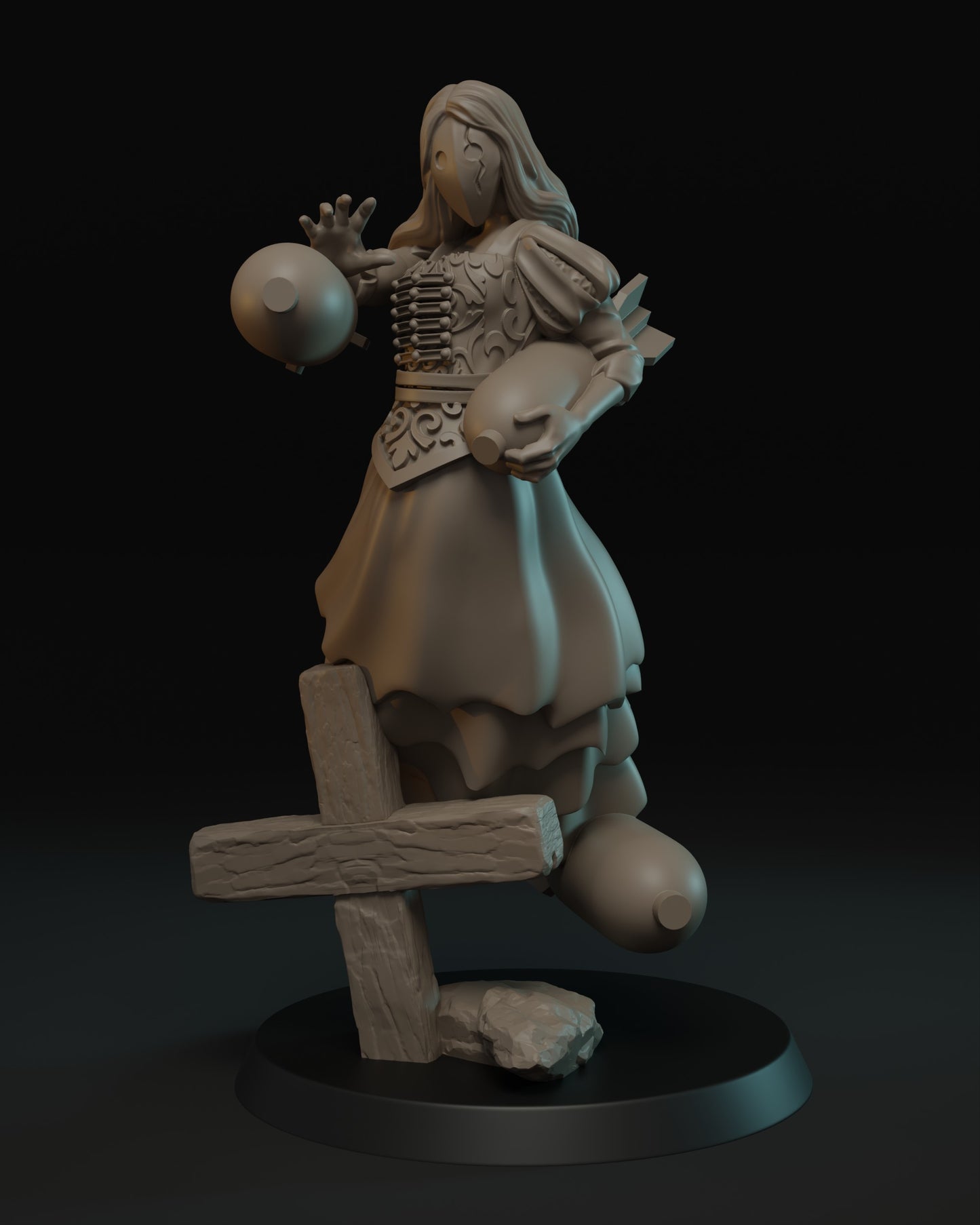 Trench Bomb Sorceress Miniature - JK Remo Models