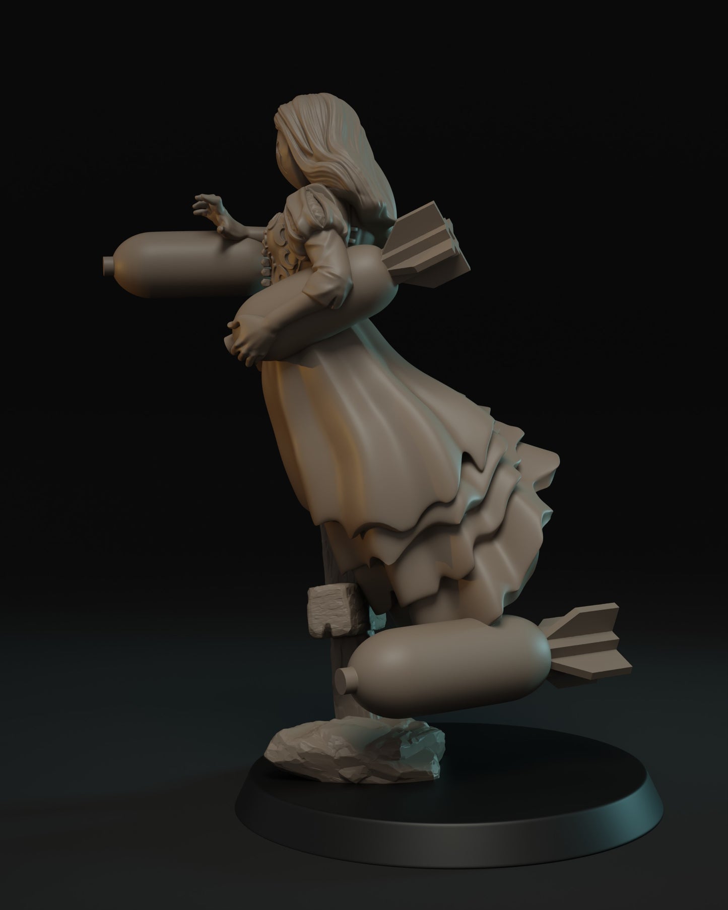 Trench Bomb Sorceress Miniature - JK Remo Models