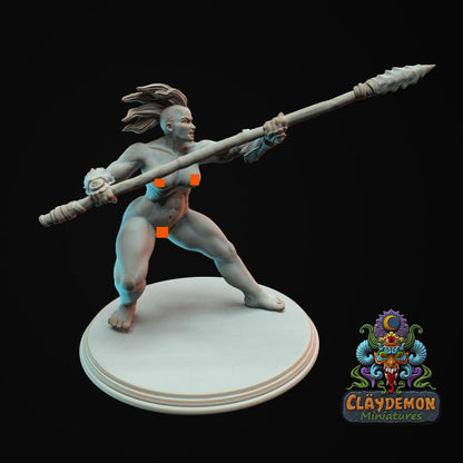 Velris the Spider Buster Woman Miniature - by Claydemon Miniatures