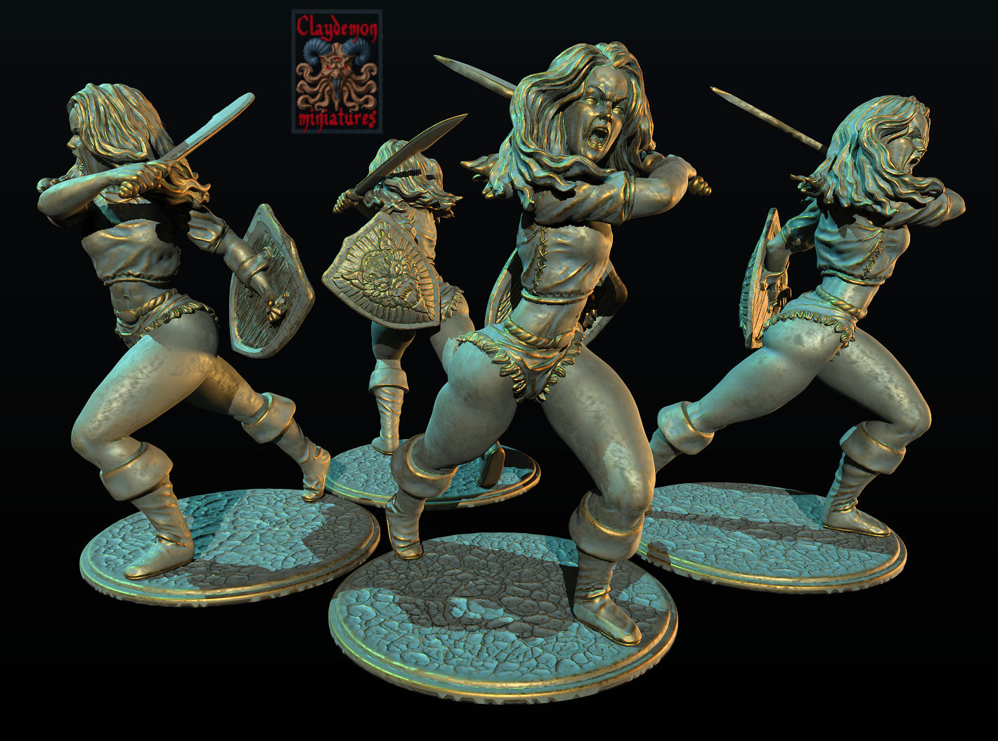 Taris the Warrior Miniature - by Claydemon Miniatures