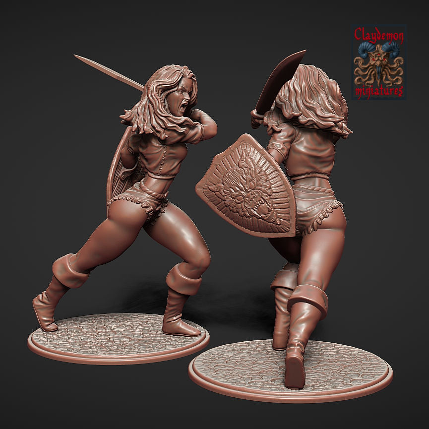 Taris the Warrior Miniature - by Claydemon Miniatures