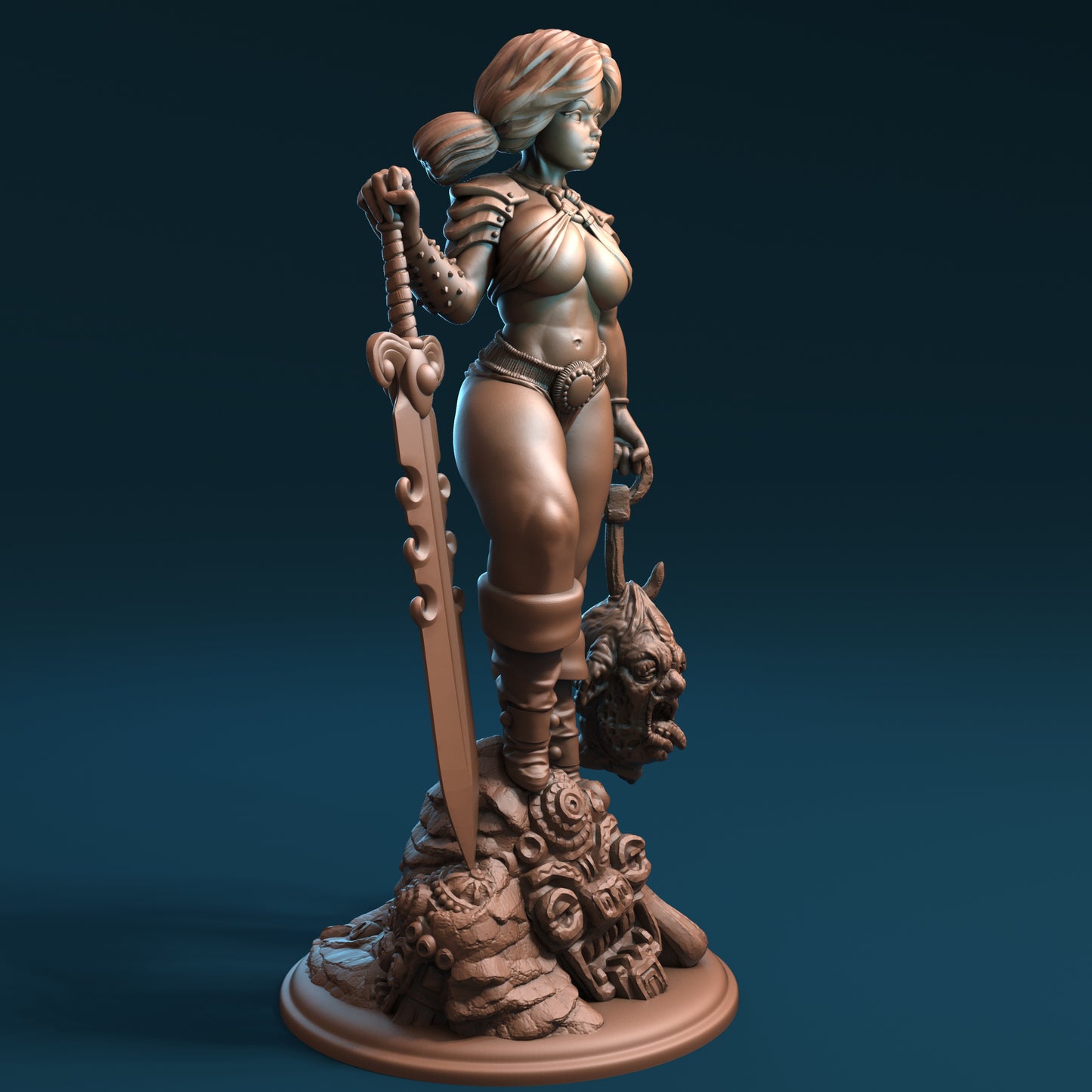 Ulma the Trollhunter Miniature - by Claydemon Miniatures