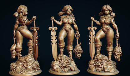 Ulma the Trollhunter Miniature - by Claydemon Miniatures