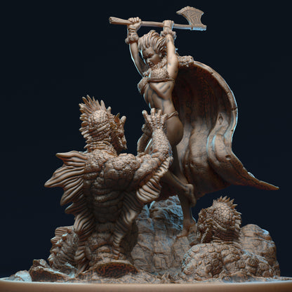 Vanathea the Deep One Slayer Miniature Miniature - by Claydemon Miniatures