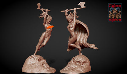 Vanathea the Deep One Slayer Miniature Miniature - by Claydemon Miniatures