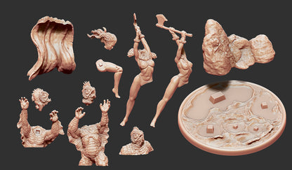 Vanathea the Deep One Slayer Miniature Miniature - by Claydemon Miniatures